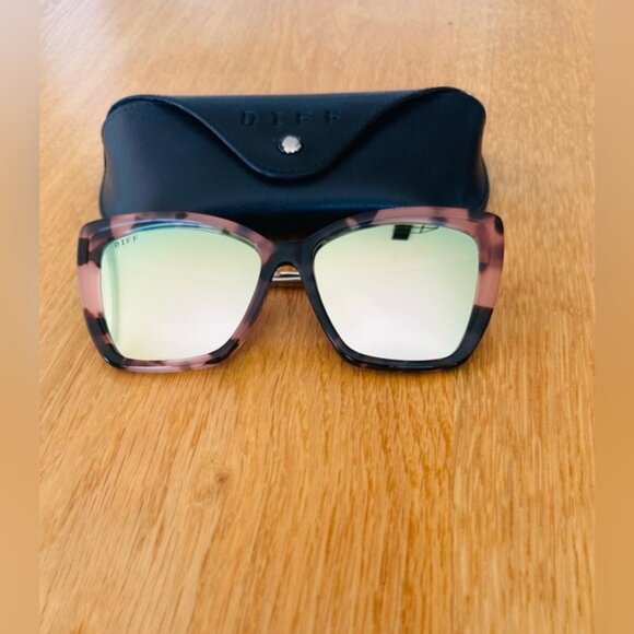 Diff Eyewear Accessories - Diff Sunglasses Eyewear Becky II  Himalayan tort taupe MIRRORED POLARIZED CUTE